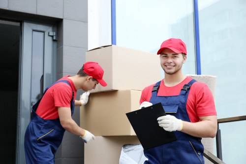 House movers handling a local residential move in Sutton
