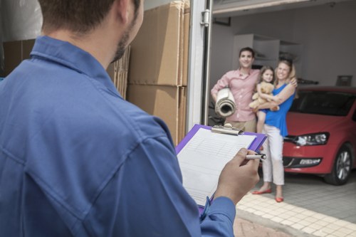 Moving truck support for a Sutton house move
