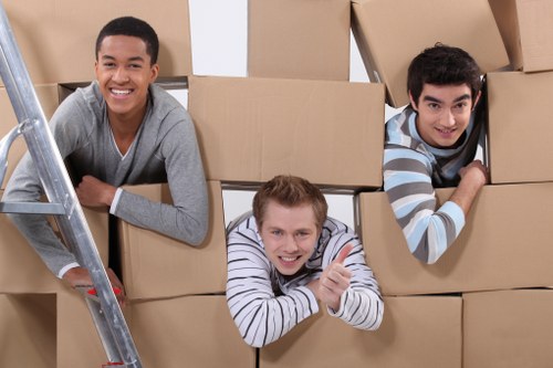 Packed boxes ready for a home move in Sutton